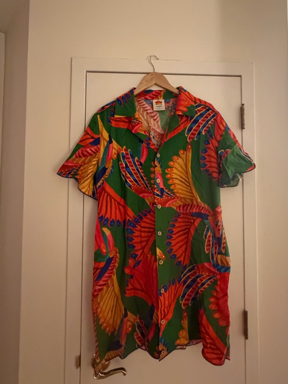 Farm Rio Tropical Button-Up Shirt Dress